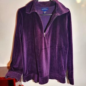 Charter Club ☆ Half Zip ☆ Purple ☆ Large ☆ Pullover ☆ Velour ☆